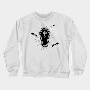 Halloween coffin with bats design Crewneck Sweatshirt